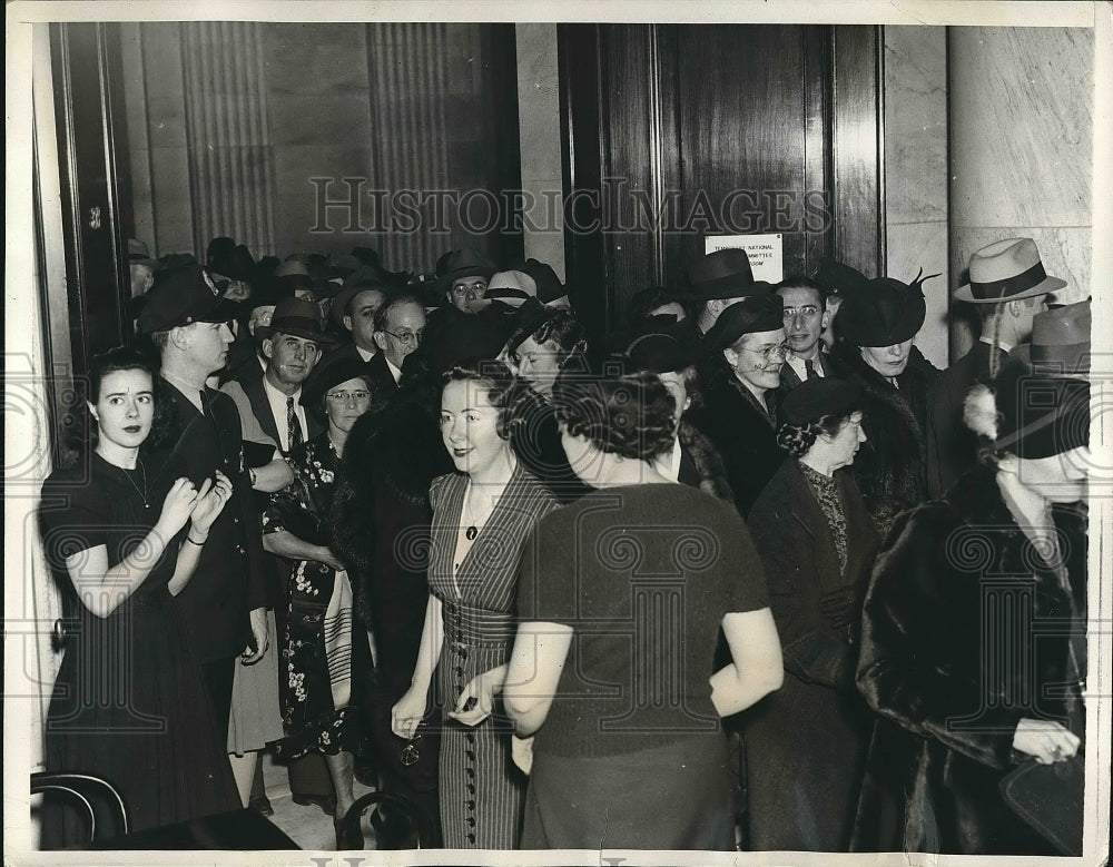 1939 Press Photo Crowd Waiting for Admission to Felix Frankfurter&#39;s Hearing - Historic Images