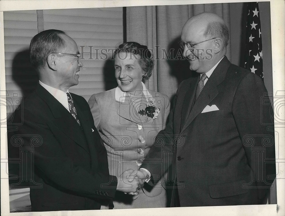 1953 Press Photo Japanese Amb to US E. Araki, US Amb & Mrs John Allison - Historic Images