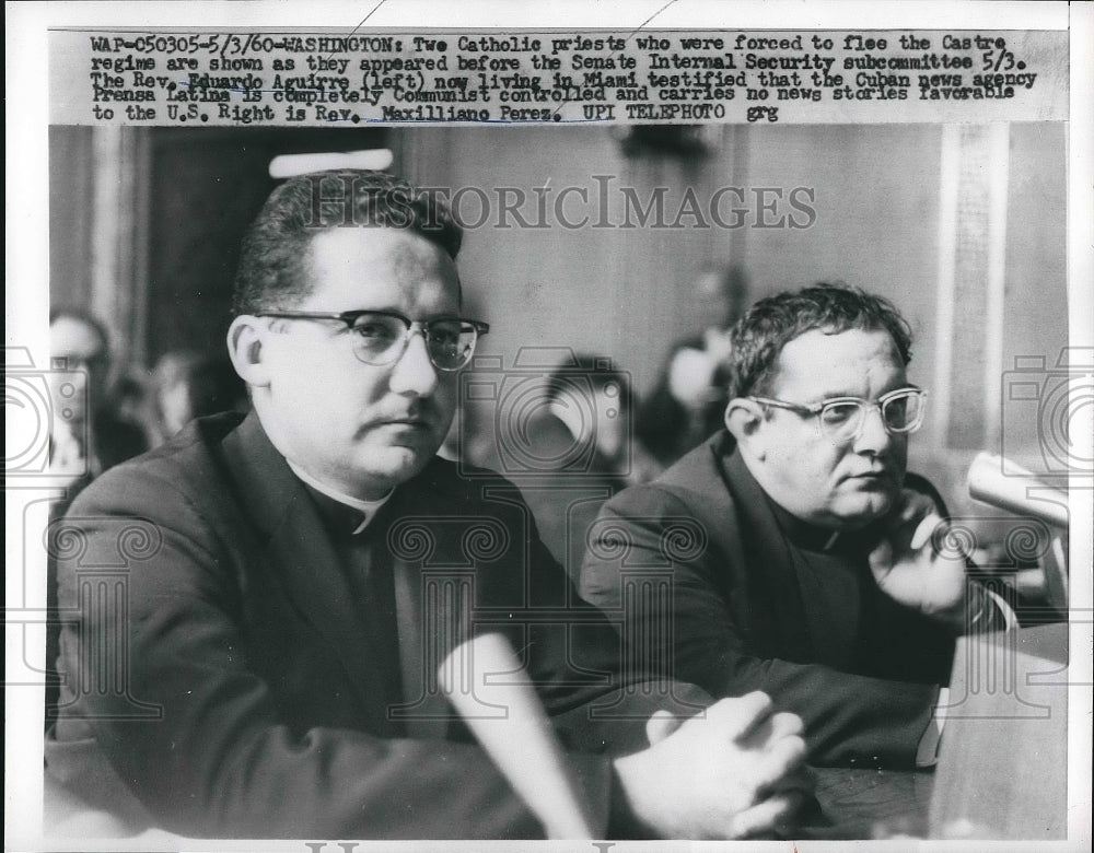 1960 Press Photo Catholic priests Rev Ed Aguirre &amp; Rev Max Perez - nea68291 - Historic Images