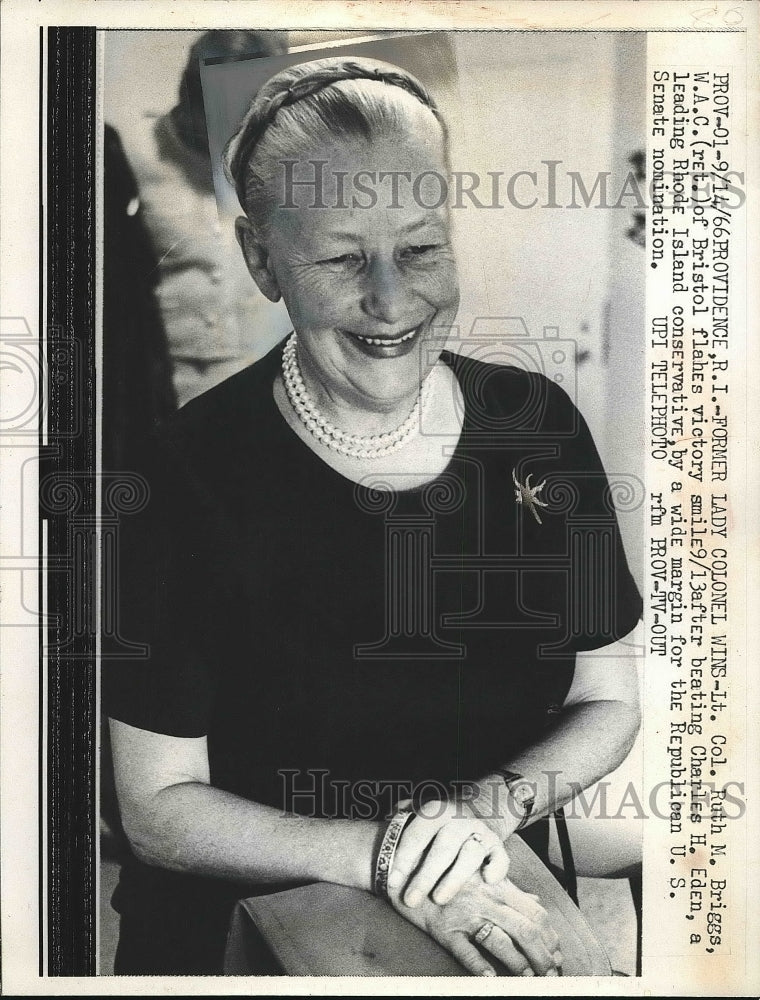1966 Press Photo Republican Senate Nominee Ruth Briggs in Providence - nea68385 - Historic Images