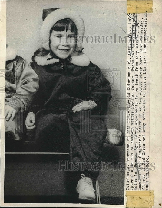 1947 Cathy Barry Drowns in Ice Coated River in Columbus, Ohio - Historic Images