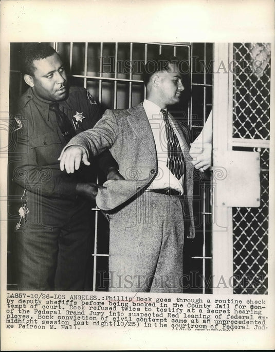 1948 Press Photo Phillip Bock Is Held Contempt of Court Charge - nea68437 - Historic Images