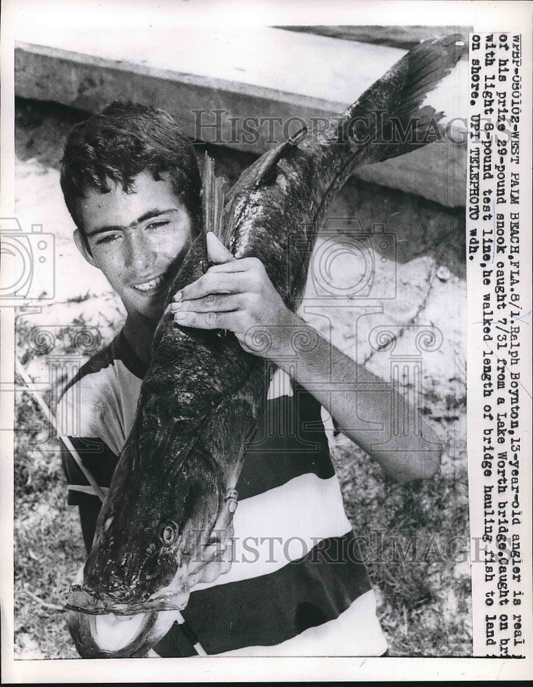 1958 Fisherman Ralph Boynton Catches 29 Pound Snook - nea68463 ...