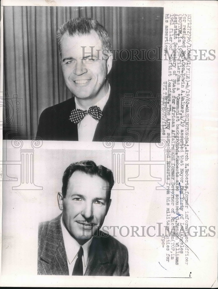 1962 Politicians G. Mennen Williams/Sam Yorty Accused As Communist - Historic Images