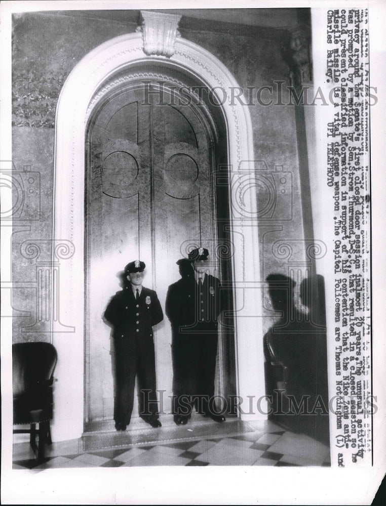 1963 Police Guard Senate&#39;s First Closed Door Session  - Historic Images