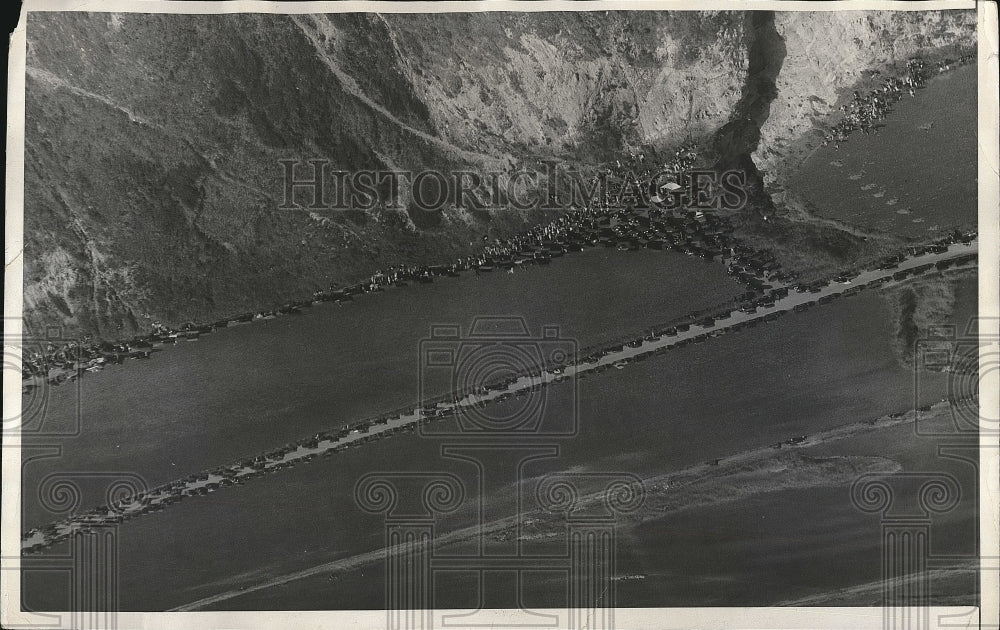 1932 Press Photo Aerial view of Point Firman, Calif as US Armada sets sail - Historic Images