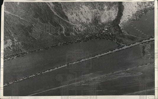 1932 Press Photo Aerial view of Point Firman, Calif as US Armada sets sail - Historic Images