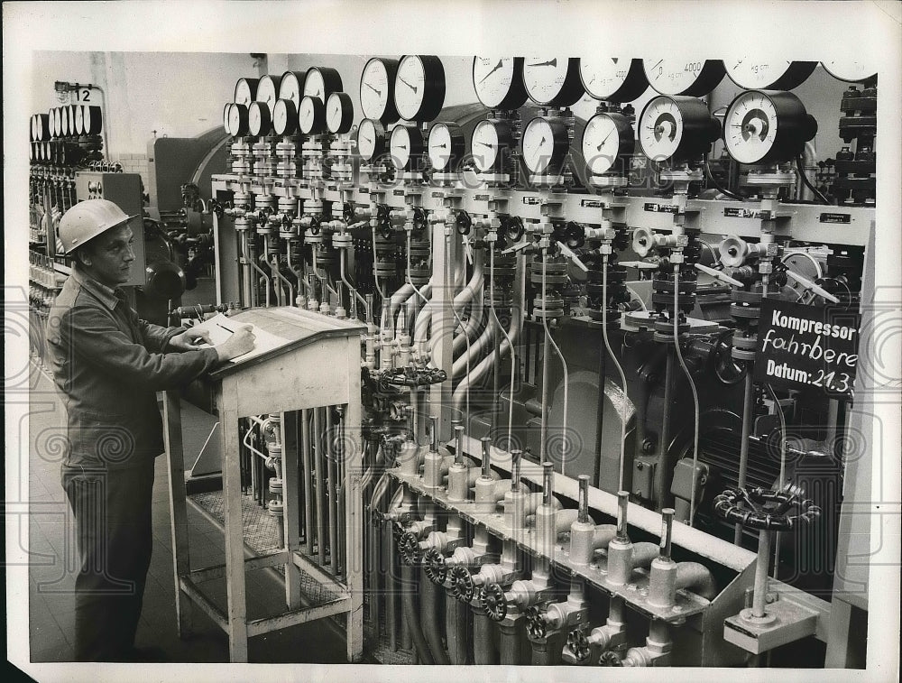 1959 West German Worker High Pressure Control Center  - Historic Images