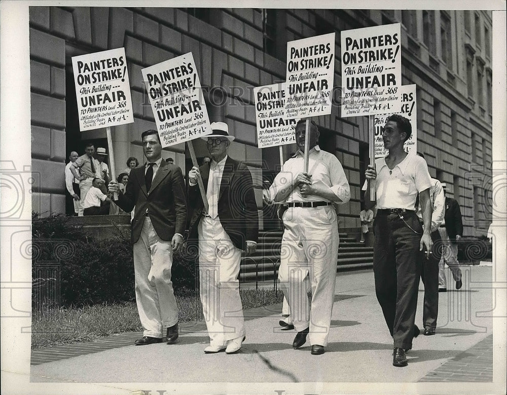 1937 Picketers Outside the Bureau of Internal Revenue  - Historic Images