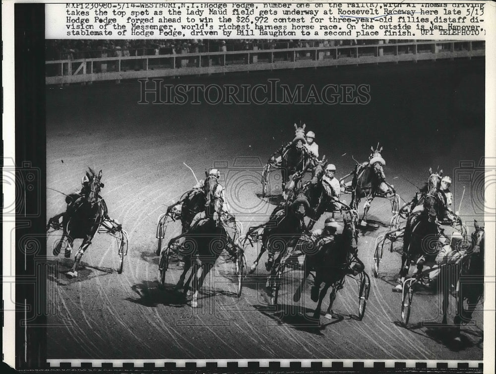 Press Photo Chariot racing at the Roosevelt Raceway. - nea68849 - Historic Images