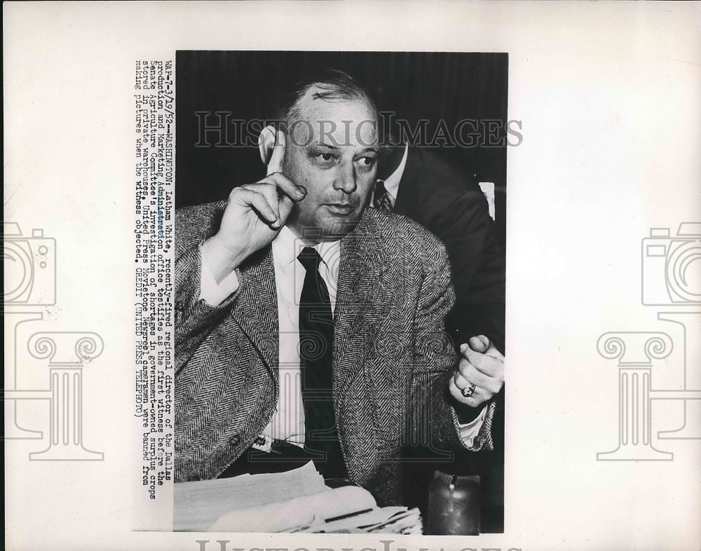 1952 Latham White Regional Director Of Dallas Marketing &amp; Production - Historic Images