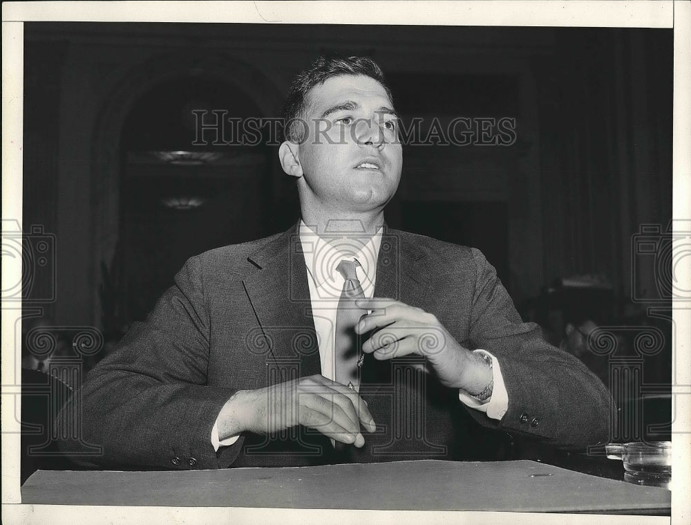 1955 Press Photo George Anestos Testifies Before Senate Permanent Investigation - Historic Images