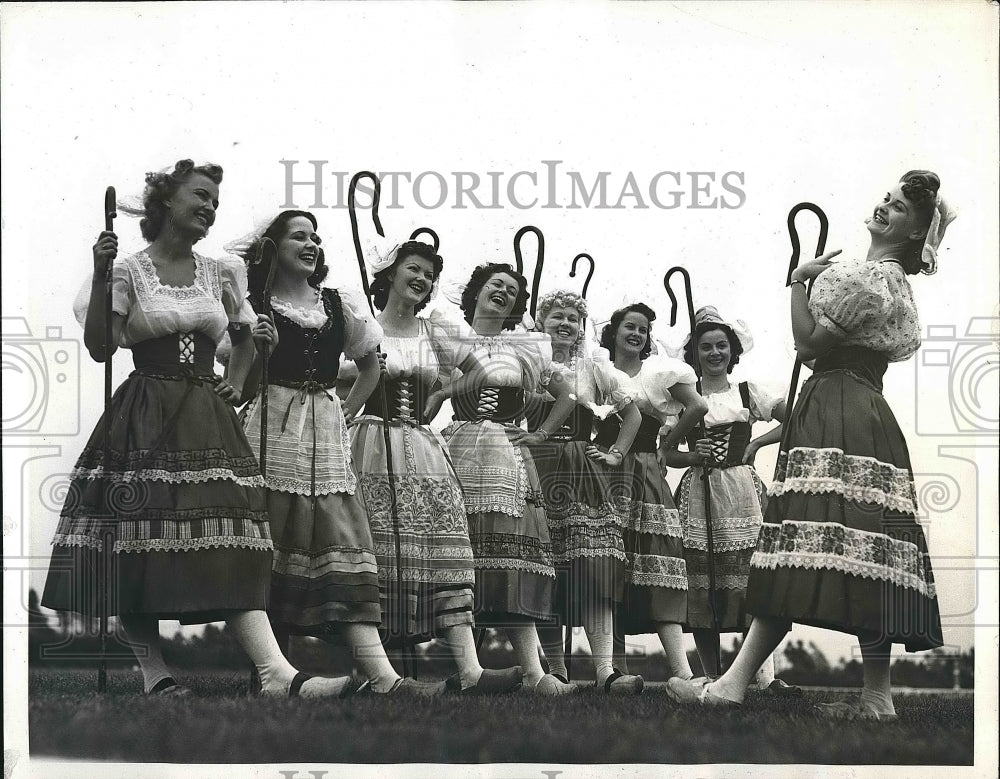 1940 Press Photo Geraldine Humphrey, Alice Carmichael, Opal Bartholomew - Historic Images