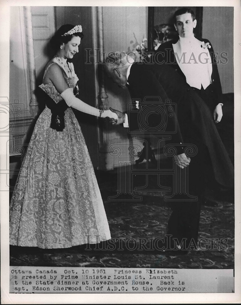 1951 Princess Elizabeth, Prime Minister Louis St. Laurent - Historic Images