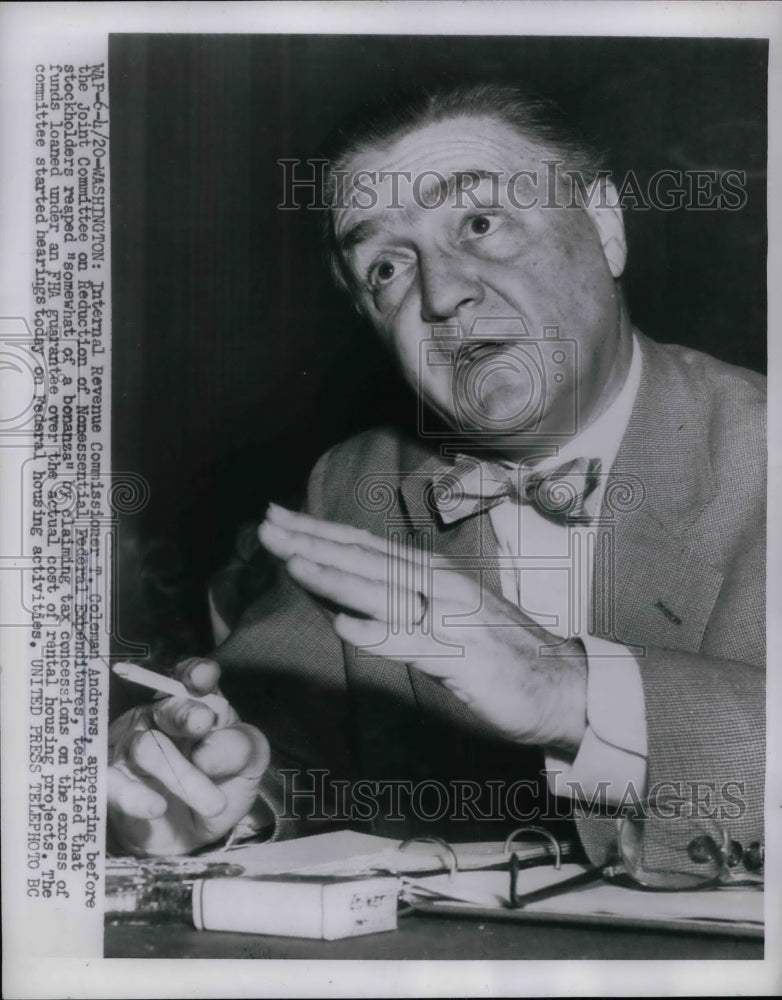 1954 Press Photo IRS Commissioner T. Coleman Andrews - Historic Images