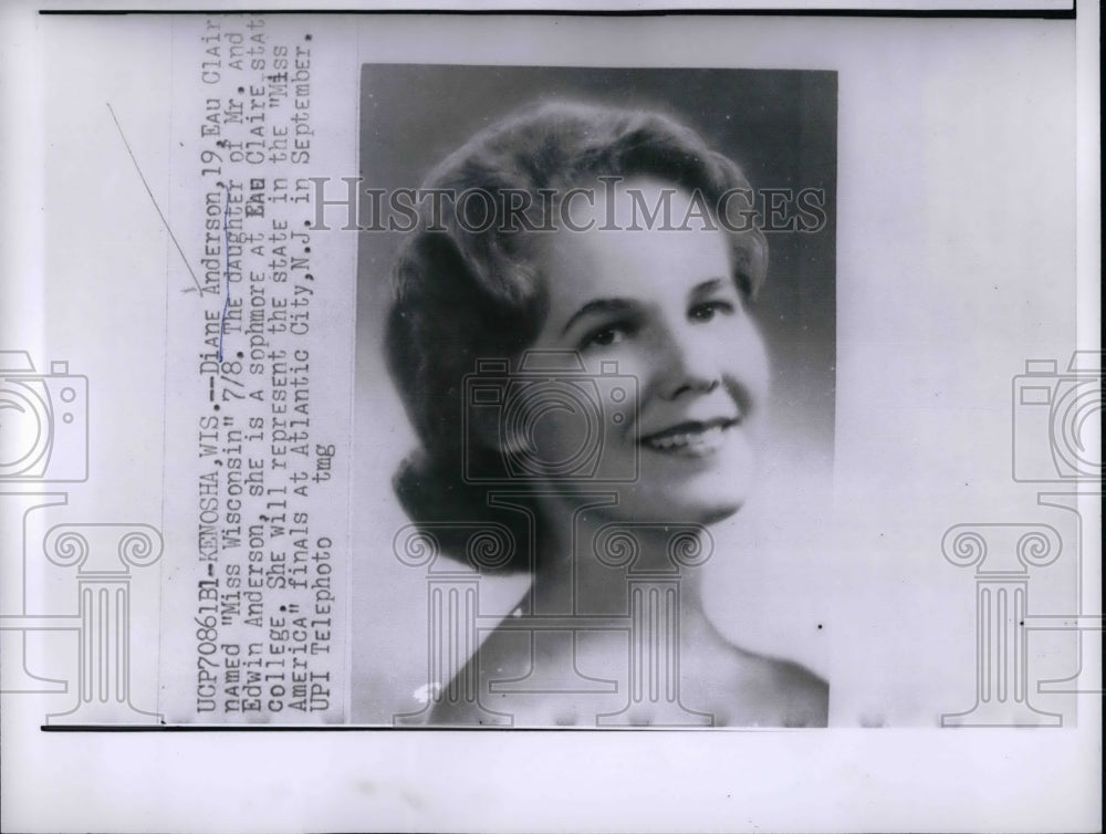 1961 Miss Wisconsin Diane Anderson, 19  - Historic Images