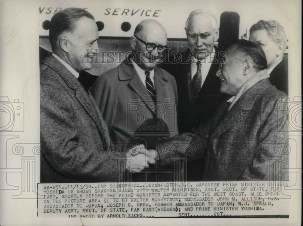 1954 Japanese Prime Minister Yoshida, Asst Sec of State Robertson - Historic Images