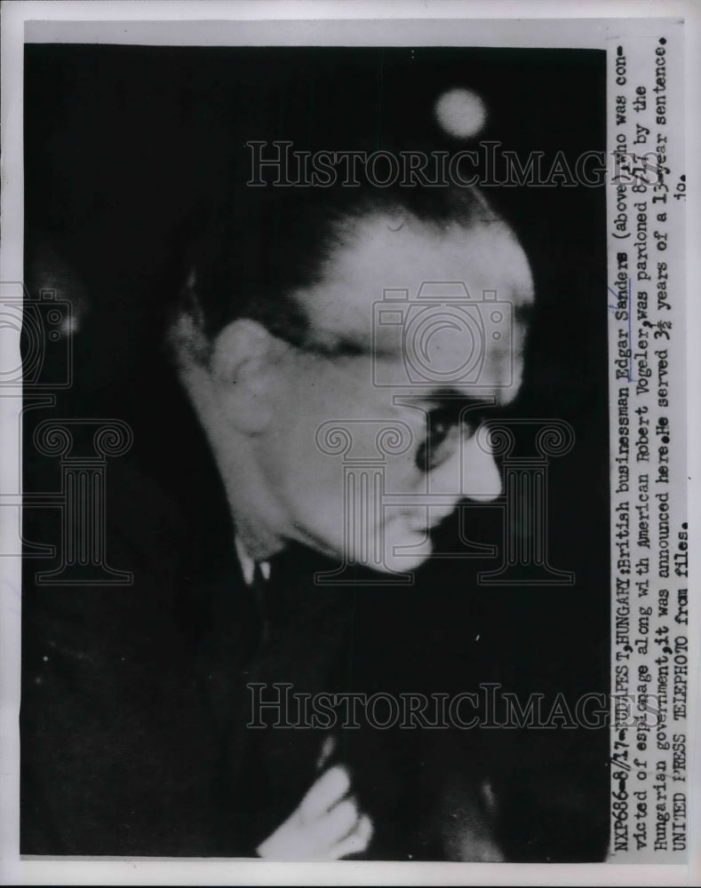 1953 Budapest, Hungary, businessman Edgar Sanders, espionage agent - Historic Images