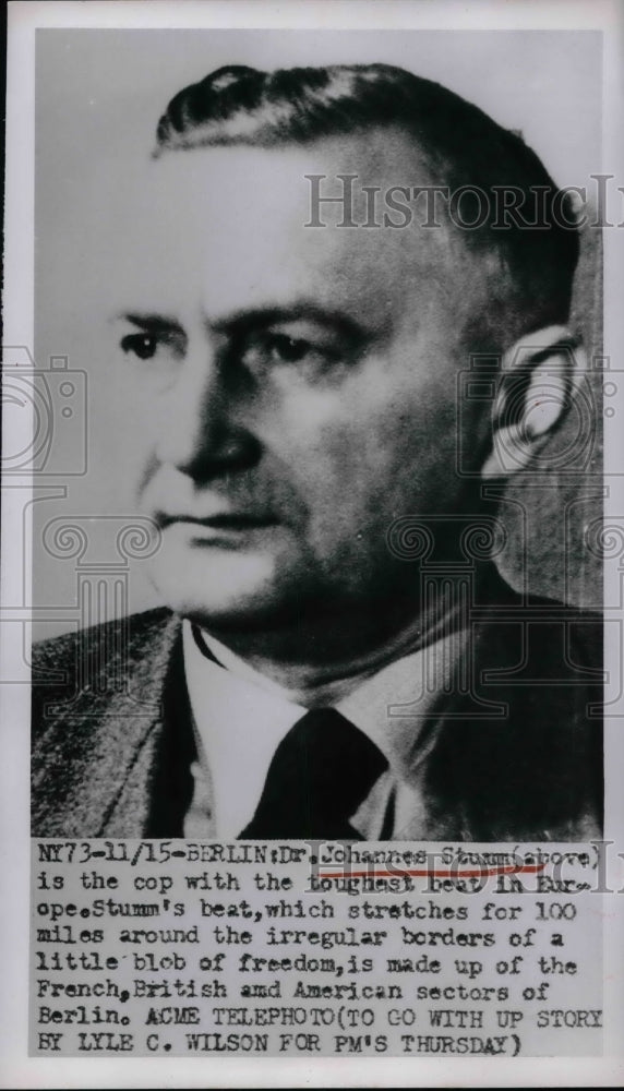 1951 Johannes Sturm policeman in Europe  - Historic Images