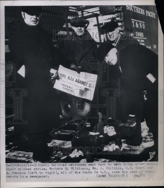 1950 Railway switchmen end strike in Chicago, Ill  - Historic Images