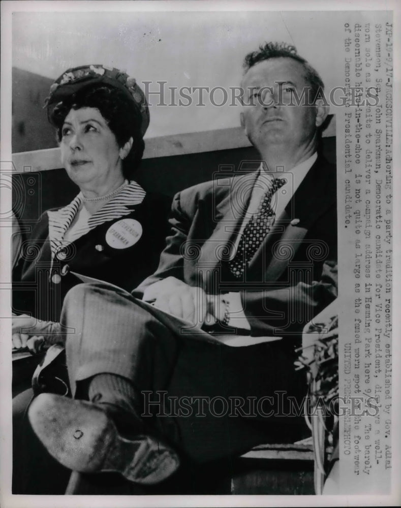 1952 Jacksonville, Fla. Sen&amp; Mrs John Sparkman, candidate for VP - Historic Images