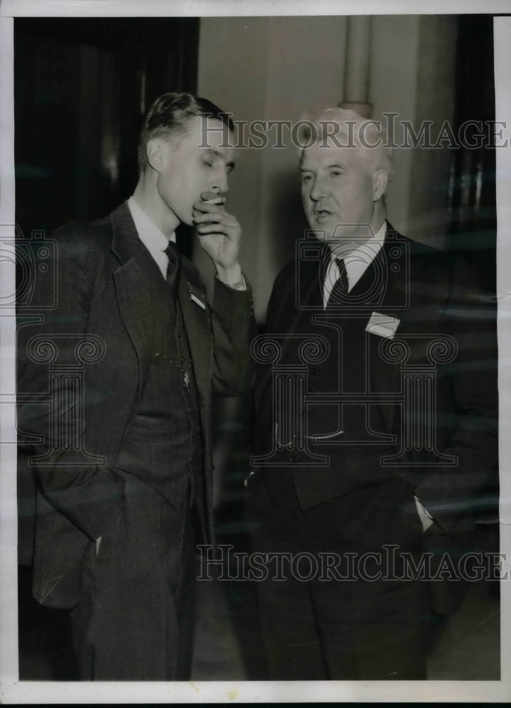 1937 Press Photo Dr George Kay &amp; Theodore McCown at Intl symposium - nea69762 - Historic Images