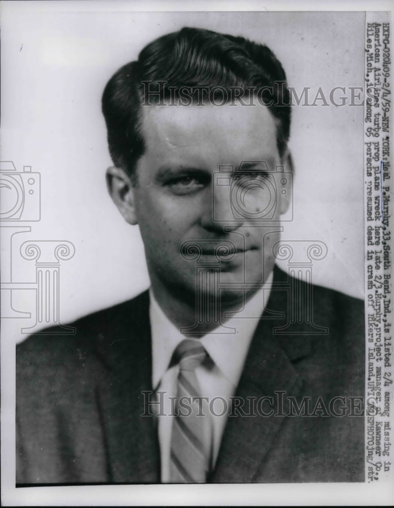1959 Neal P. Murphy, of Kawneer Co missing in plane crash - Historic Images