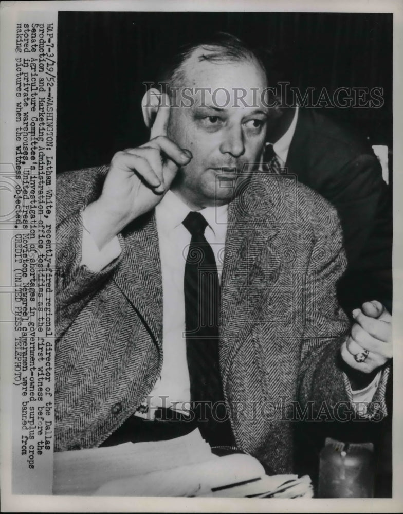 1952 Press Photo Latham White, Dallas Marketing - Historic Images