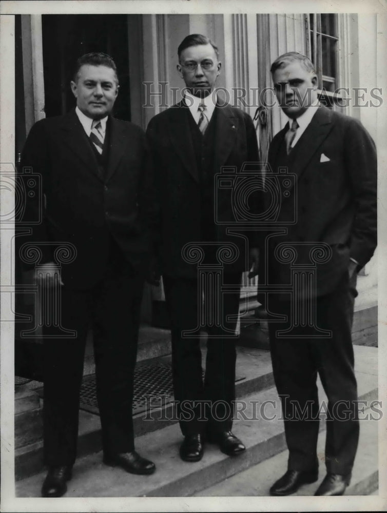 1929 Press Photo George Eckerson,Lawrence Richey &amp; Walter Newton - nea69843 - Historic Images