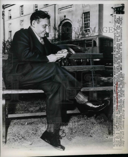1948 Press Photo John H Lawson, screenwriter charged with contempt of Congress-Historic Images