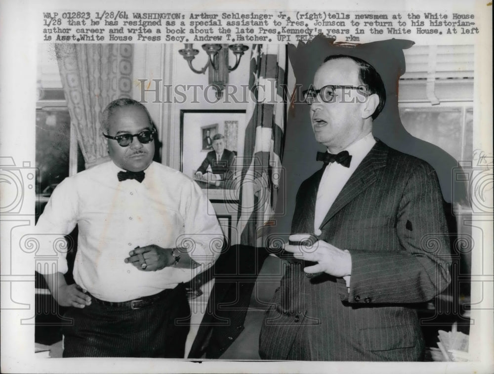 1964 Arthur Schlesinger Resigns As Assistant To President Johnson - Historic Images