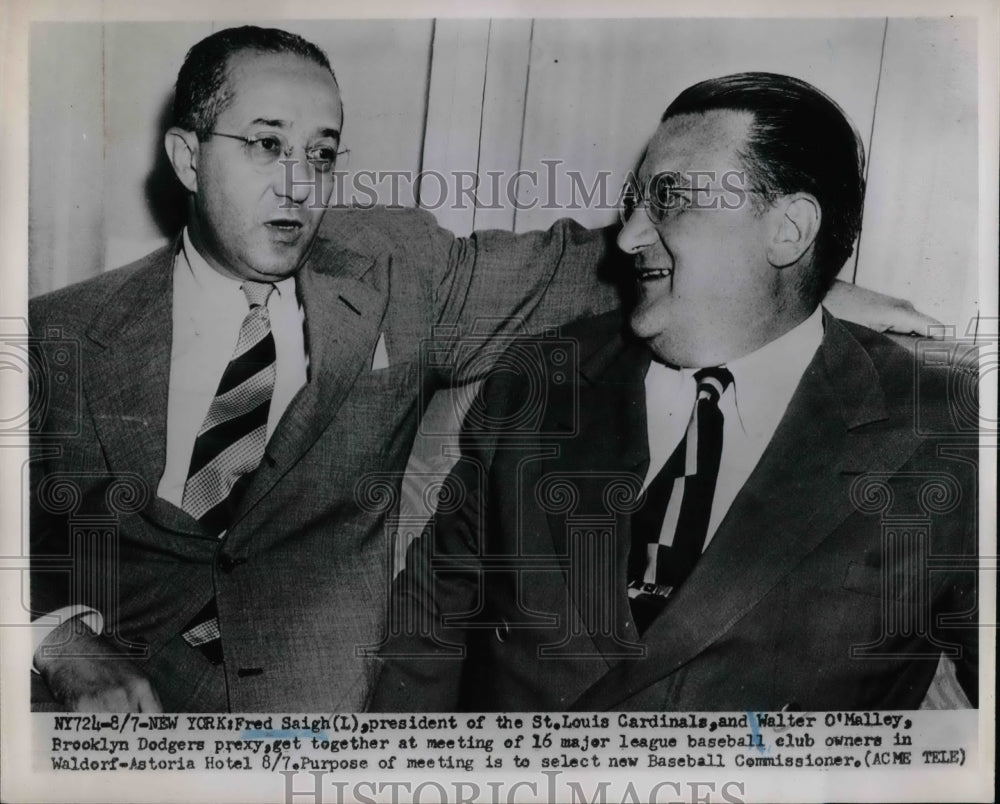 1951 Fred Saigh, President of St. Louis Cardinals, Walter O&#39;Malley - Historic Images