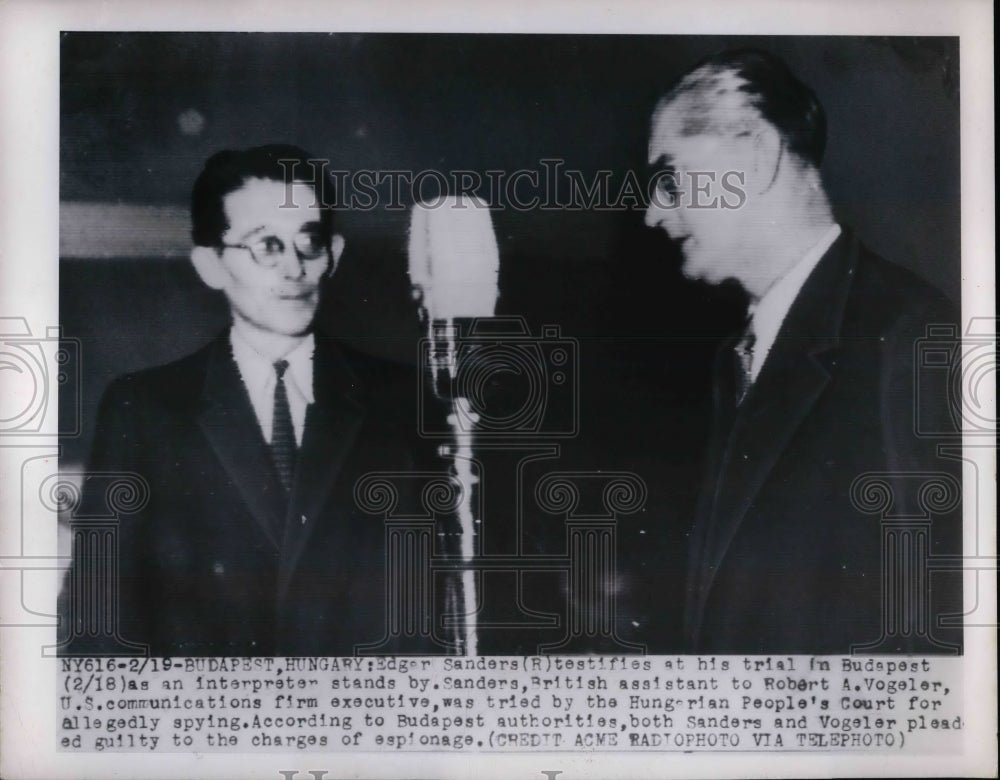 1950 Edgar Sanders At Hungarian Trial Interpreter Stands By - Historic Images