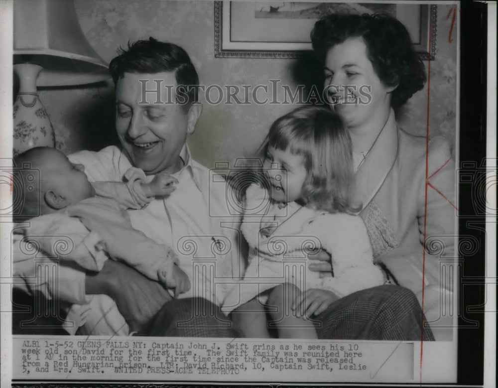 1952 Capt. John J. Swift, Son David, Wife, Daughter Leslie - Historic Images