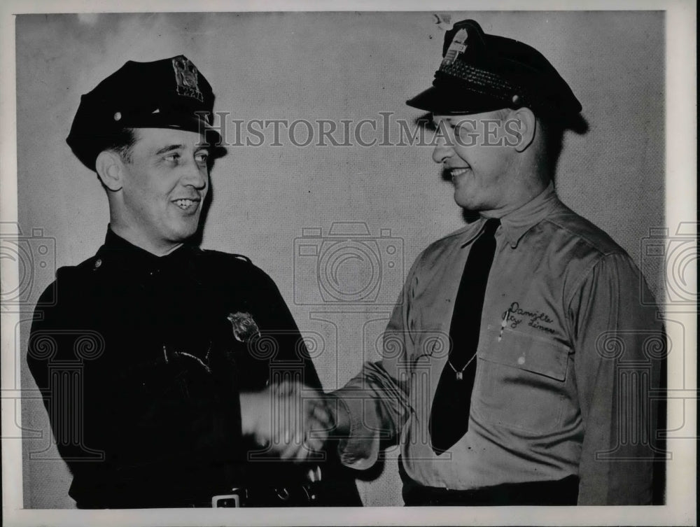 1944 Policeman Fred Kern &amp; City Bus Driver Cecil Kern separated - Historic Images