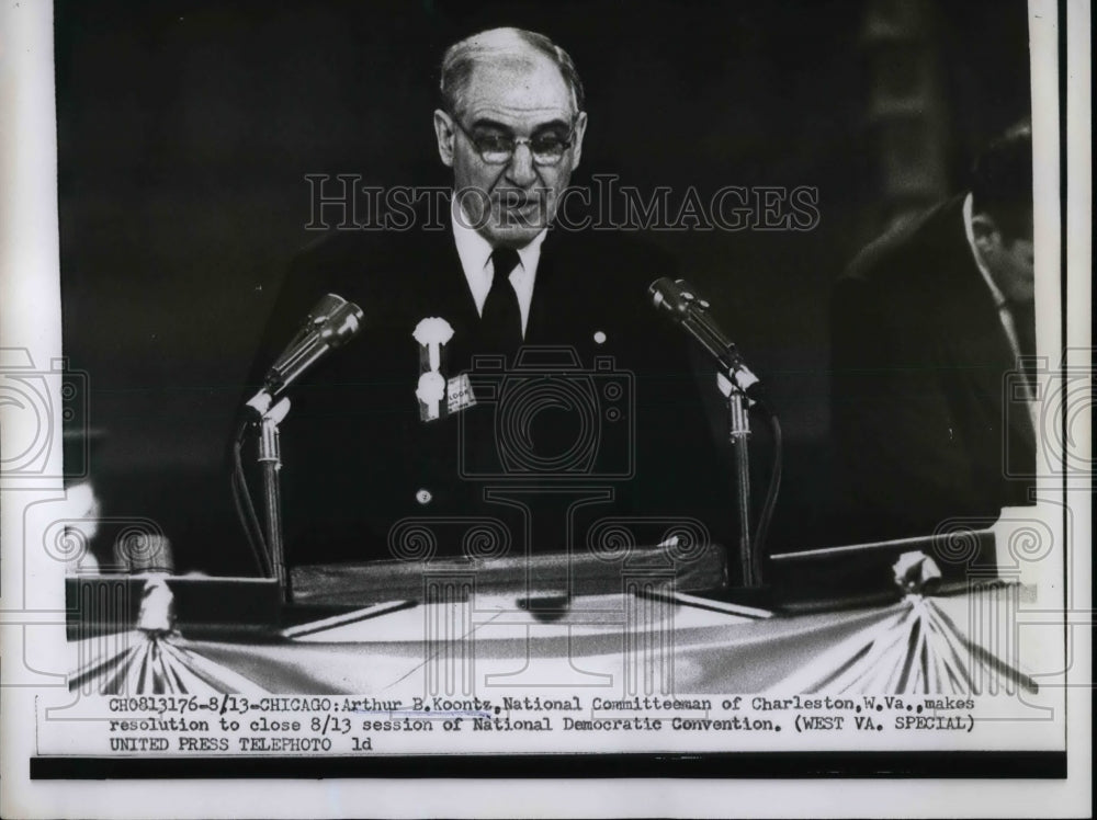 1956 Press Photo Arthur B.Koontz, Natl. Committeeman of Charleston. - nea70094 - Historic Images