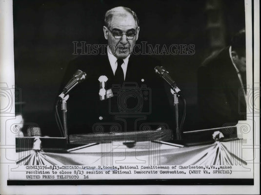 1956 Press Photo Arthur B.Koontz, Natl. Committeeman of Charleston. - nea70094 - Historic Images