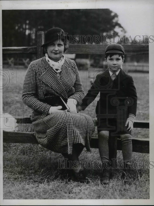 1934 Press Photo Society Mrs. Dickson G.Potter and son at Pinehurst Dog Show. - Historic Images
