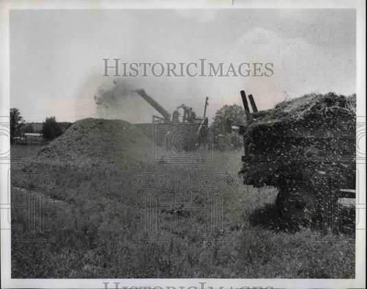 1958 Farm threshers at work at Felix Jurgensmeyer's farm  - Historic Images