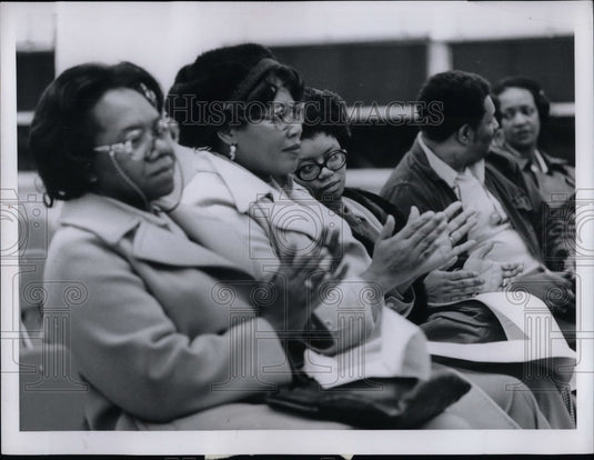 Roosevelt School Parents Applauding at Meeting  - Historic Images