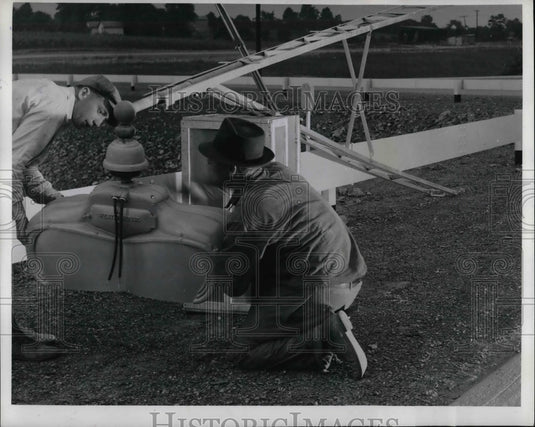 1941 Closeup View of Westinghouse Butterfly Luminaires on Turnpike - Historic Images