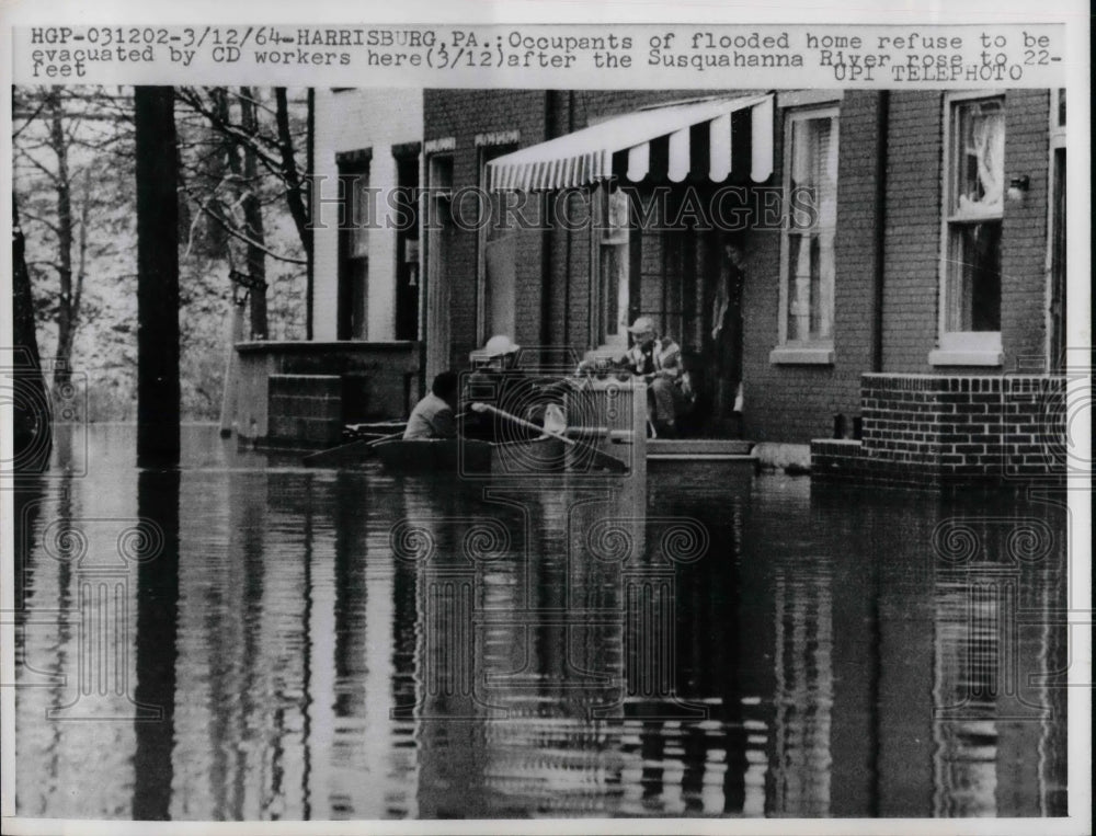 1964 Occupants vacated from flooded Harrisburg, Pa homes  - Historic Images