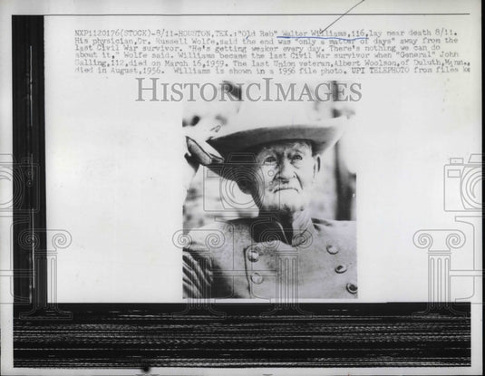 1959 "Old Rob" Walter Williams 116 Years Old  - Historic Images