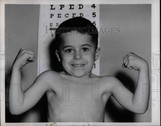 1954 Press Photo Alan Oliver Examination by Children's Aid Society - nea70495 - Historic Images