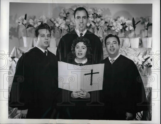 1954 Press Photo "Galen Drake Show" on CBS, Three Beaus & A Peep sing-Historic Images