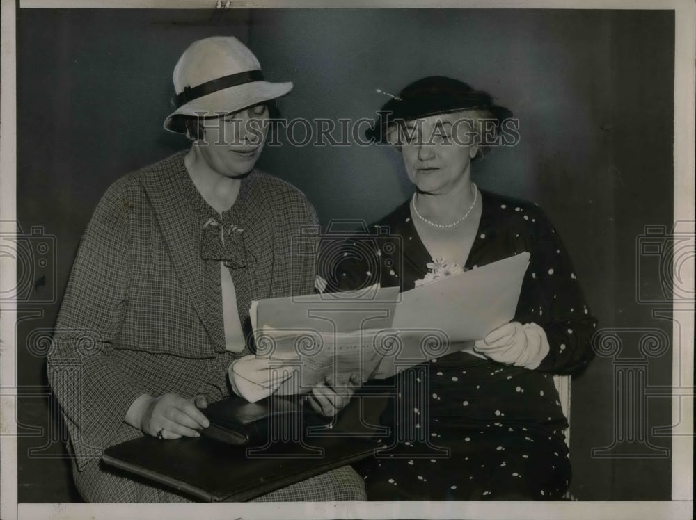 1936 Press Photo Miss Helen Hanson, Mrs. Caspar Whiteny, National Committee - Historic Images