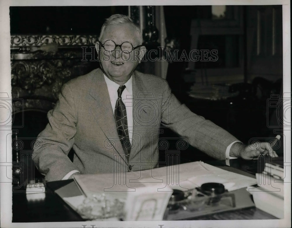 1937 Press Photo Vice President John Nance Garner at his desk in Washington, DC - Historic Images