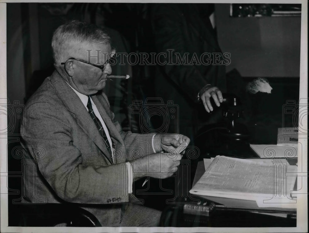 1937 Vice President John Nance Garner at his desk in Washington - Historic Images