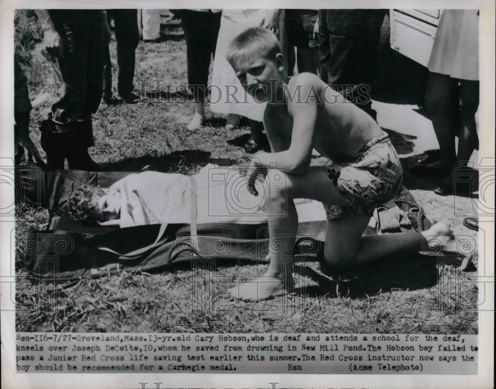 1951 Cary Hobson after saving Joseph DeCoite from drowning - Historic Images