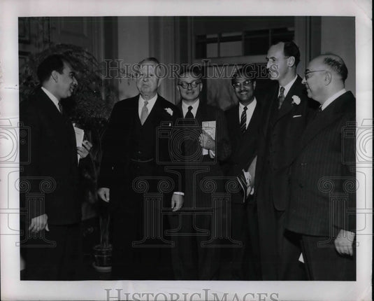 1950 Press Photo Hossein Dehesh, Leonard T. Beale, mario Ottolenghi, S S Lamba - Historic Images